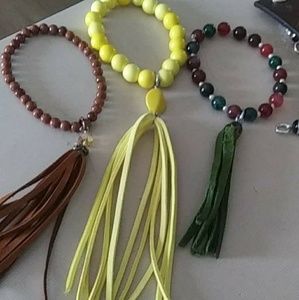 Bracelets with leather tassels